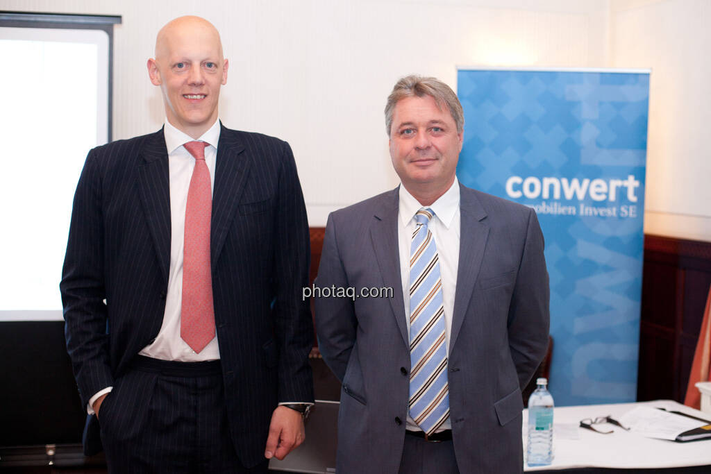conwert: Johannes Meran (Vorsitzender des Verwaltungsrats), Thomas Doll (Geschäftsführender Direktor), © finanzmarktfoto.at / Michaela Mejta (28.08.2013) 