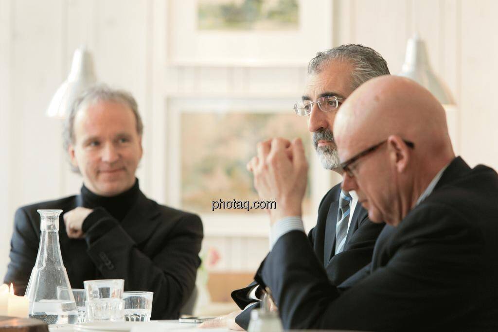 Christian Drastil (Christian Drastil Communications), Bradford Cooke (CEO Endeavour Silver), Hugh D. Clarke (Vice President Endeavour Silver), © Martina Draper (15.12.2012) 