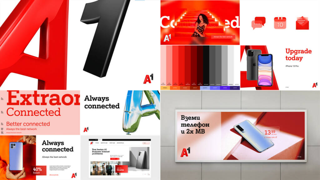 A1 Telekom Austria Group Strategie spiegelt sich im Design Refresh wider: „Same same, but different“ Credit: A1, © Aussender (01.02.2023) 