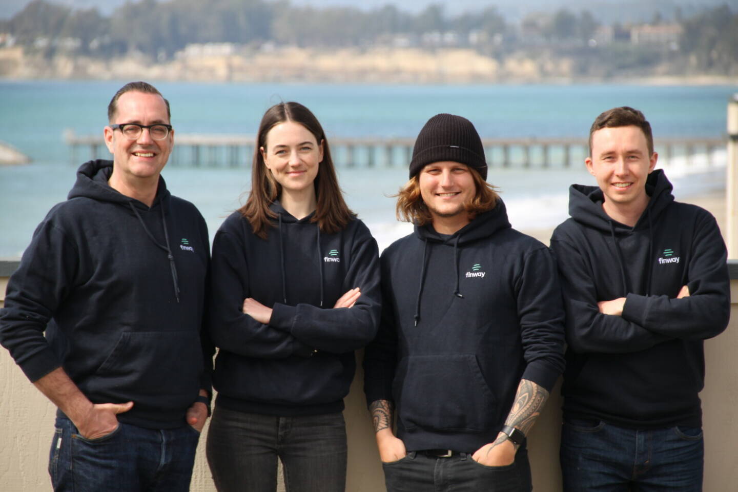 finway GmbH: 10 Millionen Dollar Investment für finway: Münchner Fintech-Startup schließt Series A erfolgreich ab; (v.l.) Christian Weisbrodt, Chief Revenue Officer, Jennifer Dussileck, Co-Gründerin und Co-CEO, Csaba Krümmer, Co-Gründer und Co-CEO, Philipp Rieger, Co-Gründer und CTO / Credit: finway