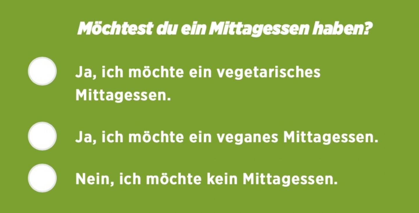 Essensauswahl bei einem Kongress der Grünen, zu dem ich eingeladen wurde