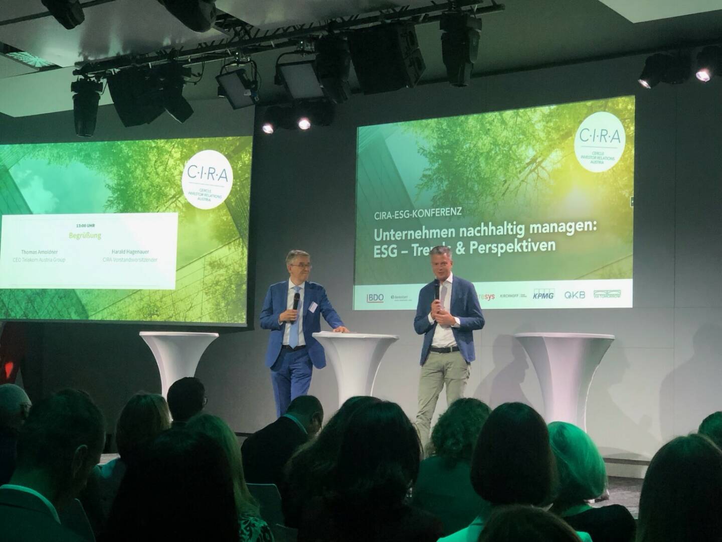 ESG Konferenz der CIRA, Harald Hagenauer (CIRA, Post), Thomas Arnoldner (A1)