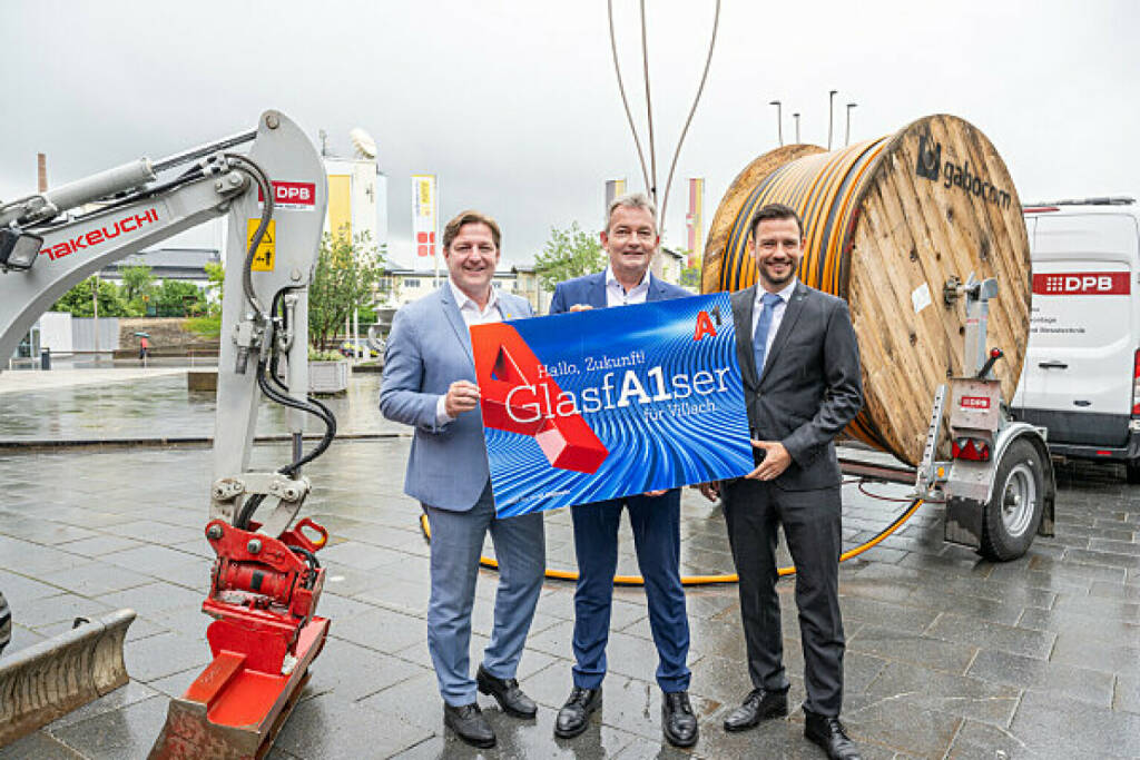 A1 bringt ultraschnelles Internet nach Villach
v.l.n.r.: Villachs Bürgermeister Günther Albel, , A1 CEO Marcus Grausam, Landesrat Sebastian Schuschnig
© A1/APA/Fessl, © Aussender (05.06.2023) 