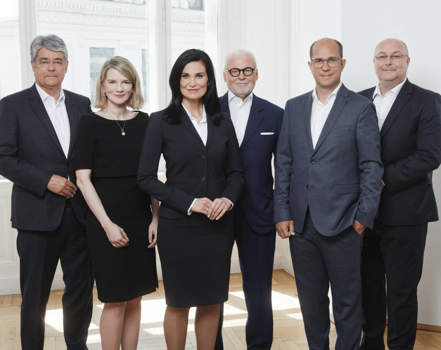 Ex-Siemens CEO, Wolfgang Hesoun, beteiligt sich an Rosam.Grünberger.Jarosch & Partner, im Bild: v.l.n.r.: Wolfgang Hesoun, Cathleen Völkel, Silvia Grünberger, Wolfgang Rosam, Peter Schiefer, Gerhard Jarosch, Credit: Ian Ehm