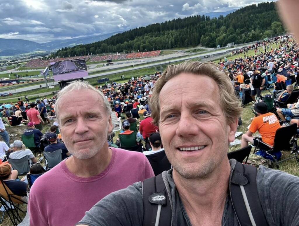 Mit Musik-Kumpel Michael Marek bei der F1 in Spielberg (03.07.2023) 