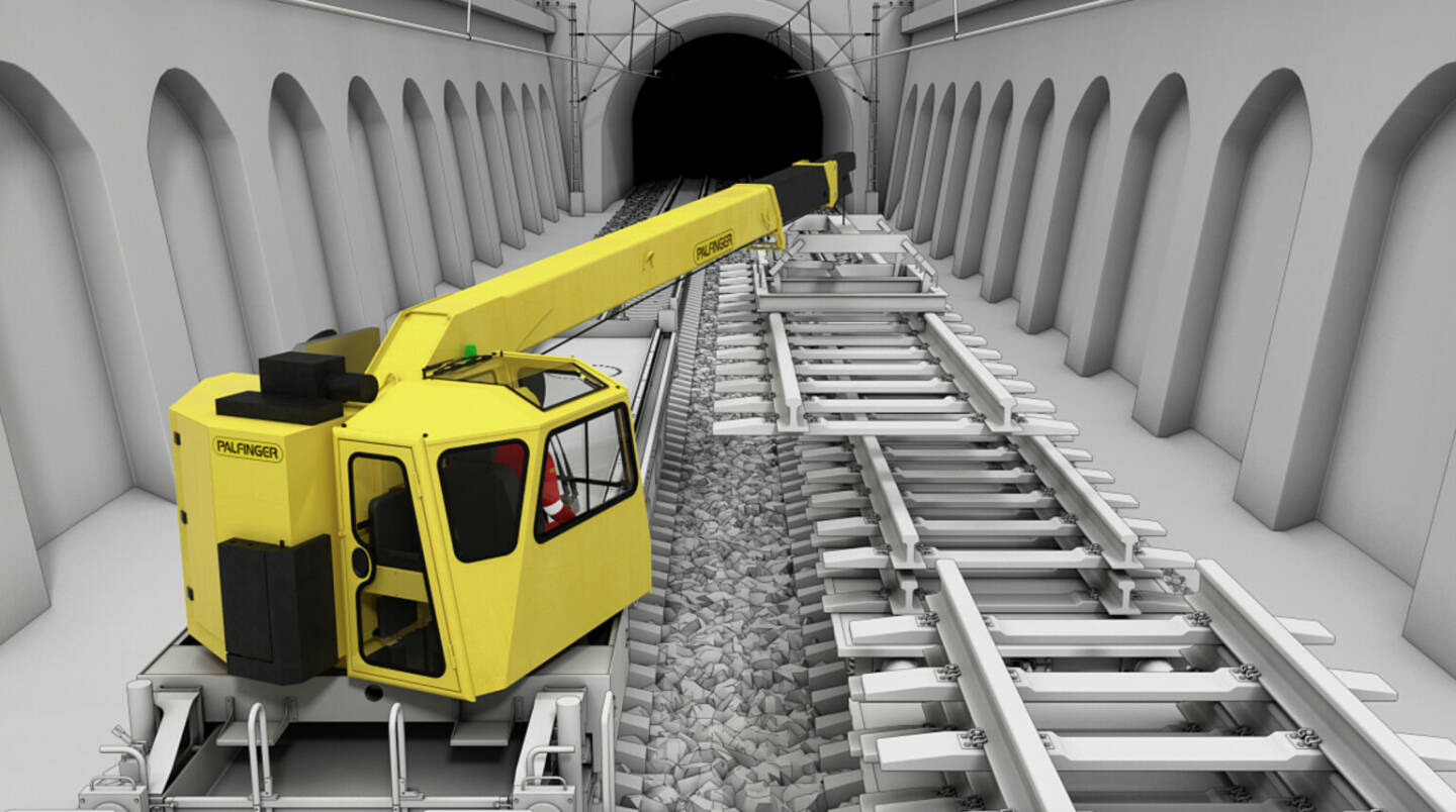 PK700T von PALFINGER zeichnet sich durch seine herausragende Leistungsfähigkeit und Vielseitigkeit aus und ist ideal für Wartungsarbeiten im Tunnel- und U-Bahn-Bereich geeignet. Foto: Palfinger