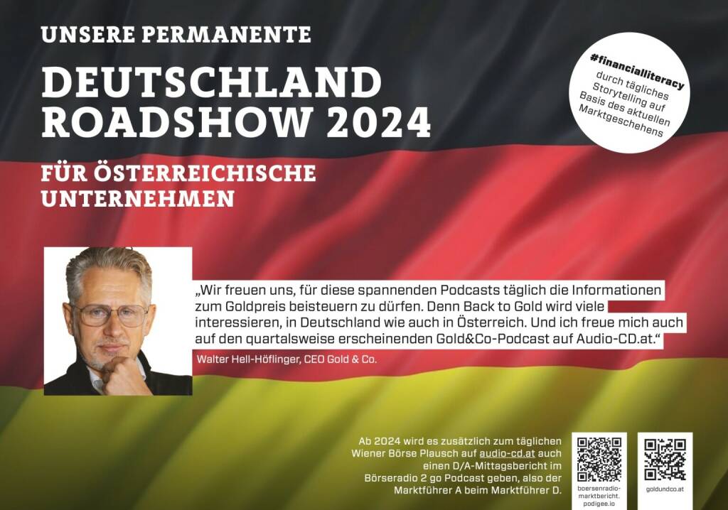 Walter Hell-Höflinger mit Gold&Co 2024 mit uns auf Deutschlandroadshow für https://boersenradio-marktbericht.podigee.io (17.10.2023) 