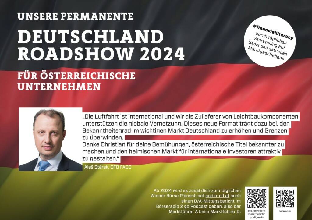 Aleš Stárek mit FACC 2024 mit uns auf Deutschlandroadshow für https://boersenradio-marktbericht.podigee.io (25.10.2023) 