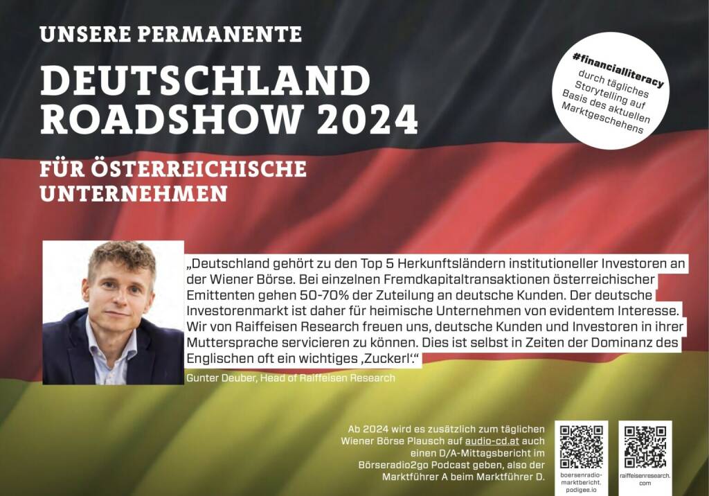 Gunter Deuber mit Raiffeisen Research 2024 mit uns auf Deutschlandroadshow für https://boersenradio-marktbericht.podigee.io (31.10.2023) 