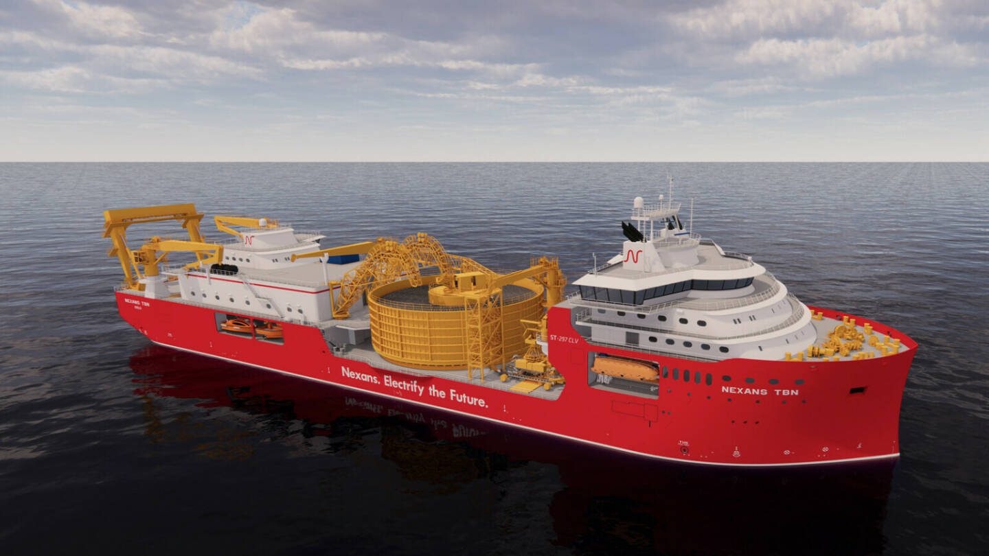 Nexans Marine Operations kehrt zur Werft Ulstein Verft in Norwegen zurück, um eine neue und aktualisierte Version des DP3-Kabelverlegeschiffs „Nexans Aurora“ zu bauen, eines der fortschrittlichsten Schiffe seiner Art. Das neue Schiff wird außerdem mit einem umfassenden, einsatzkritischen Ausrüstungspaket von PALFINGER MARINE ausgestattet © Skipsteknisk