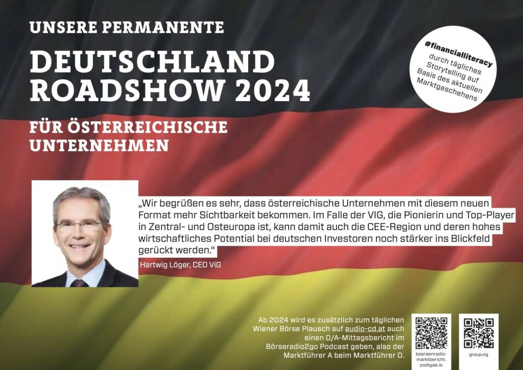 Hartwig Löger mit der VIG 2024 mit uns auf Deutschlandroadshow für https://boersenradio-marktbericht.podigee.io (13.11.2023) 