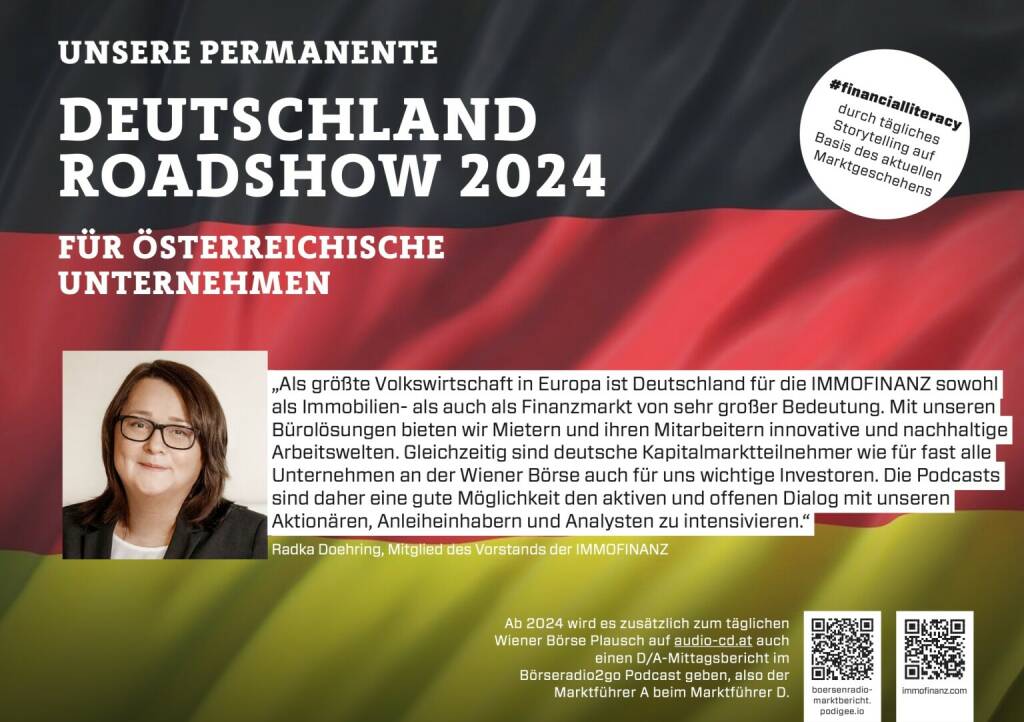 Radka Döhring mit der Immofinanz 2024 mit uns auf Deutschlandroadshow für https://boersenradio-marktbericht.podigee.io (15.11.2023) 