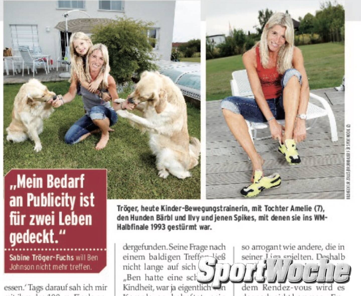 N&Ouml;-Kalender der SportWoche, Tag 9: Sabine Tr&ouml;ger war 1989 N&Ouml;-Sportlerin des Jahres. Von 1989 bis 1993 wurde die Sprinterin je sechsmal &Ouml;sterreichische Meisterin &uuml;ber 100 und 200 Meter, 1991 und 1992 dar&uuml;ber hinaus &uuml;ber 400 Meter. In der Halle holte sie zehnmal den nationalen Titel &uuml;ber 60 Meter (1986&ndash;1995) und sechsmal den &uuml;ber 200 Meter (1989&ndash;1993, 1995).