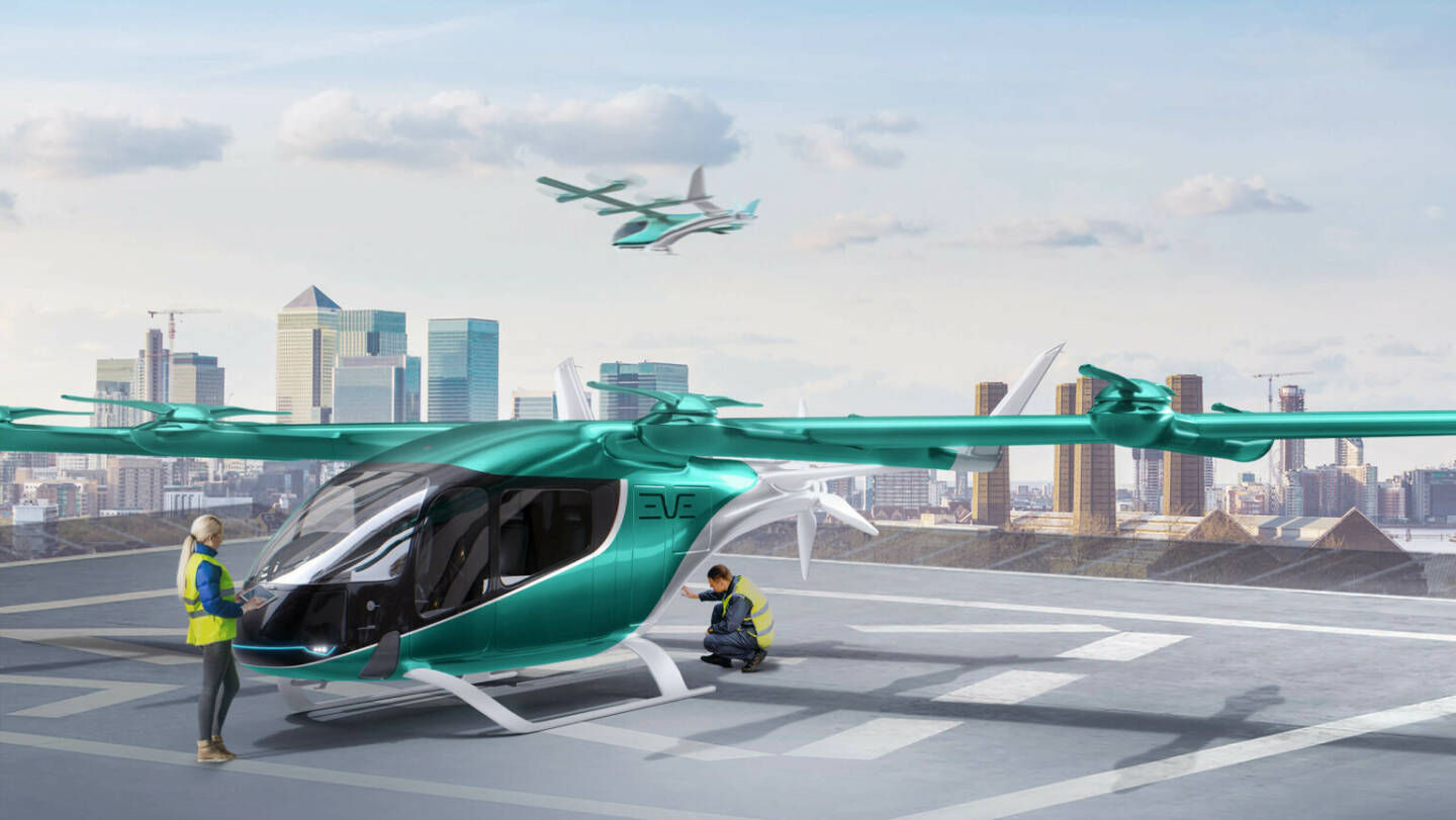 FACC hat von Eve einen Auftrag für die Entwicklung und Produktion wesentlicher Komponenten für das eVTOL von EVE erhalten. © Eve Air Mobility