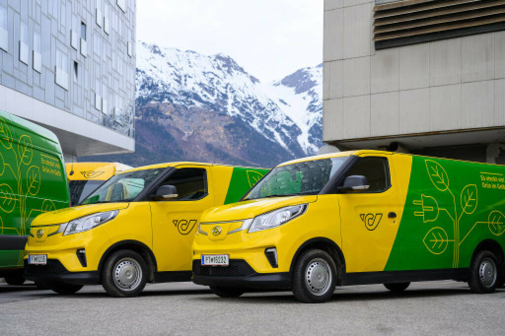 Mit 145 E-Fahrzeugen ist die Post nun emissionsfrei in Innsbruck unterwegs, Credit: Österreichische Post, © Aussender (09.02.2024) 