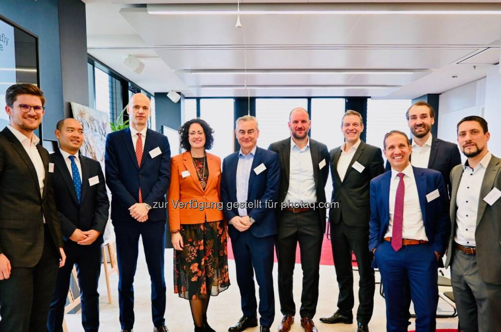 Sustainable Finance Konferenz 2024: Initiatoren und Speaker v.li.: Lukas Feiner (Metis Invest), Edward  Soekamto, Witold Bahrke (beide Global Evolution), Susanne Lederer-Pabst (Dragonfly Finance), Harald Holzer (CFA Society Austria), Bernhard Tollay (Metis Invest), Christian Pabst (Investmentpabst), Gabriel Thoumi, Responsible Alpha, Simon Weiler (e-fundresearch), Philipp Gaggl (PwC) (18.03.2024) 