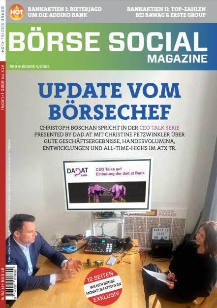 BSM #88 - UPDATE VOM BÖRSECHEF CHRISTOPH BOSCHAN SPRICHT IN DER CEO TALK SERIE PRESENTED BY DAD.AT MIT CHRISTINE PETZWINKLER ÜBER GUTE GESCHÄFTSERGEBNISSE, HANDESVOLUMINA, ENTWICKLUNGEN UND ALL-TIME-HIGHS IM ATX TR. (27.05.2024) 