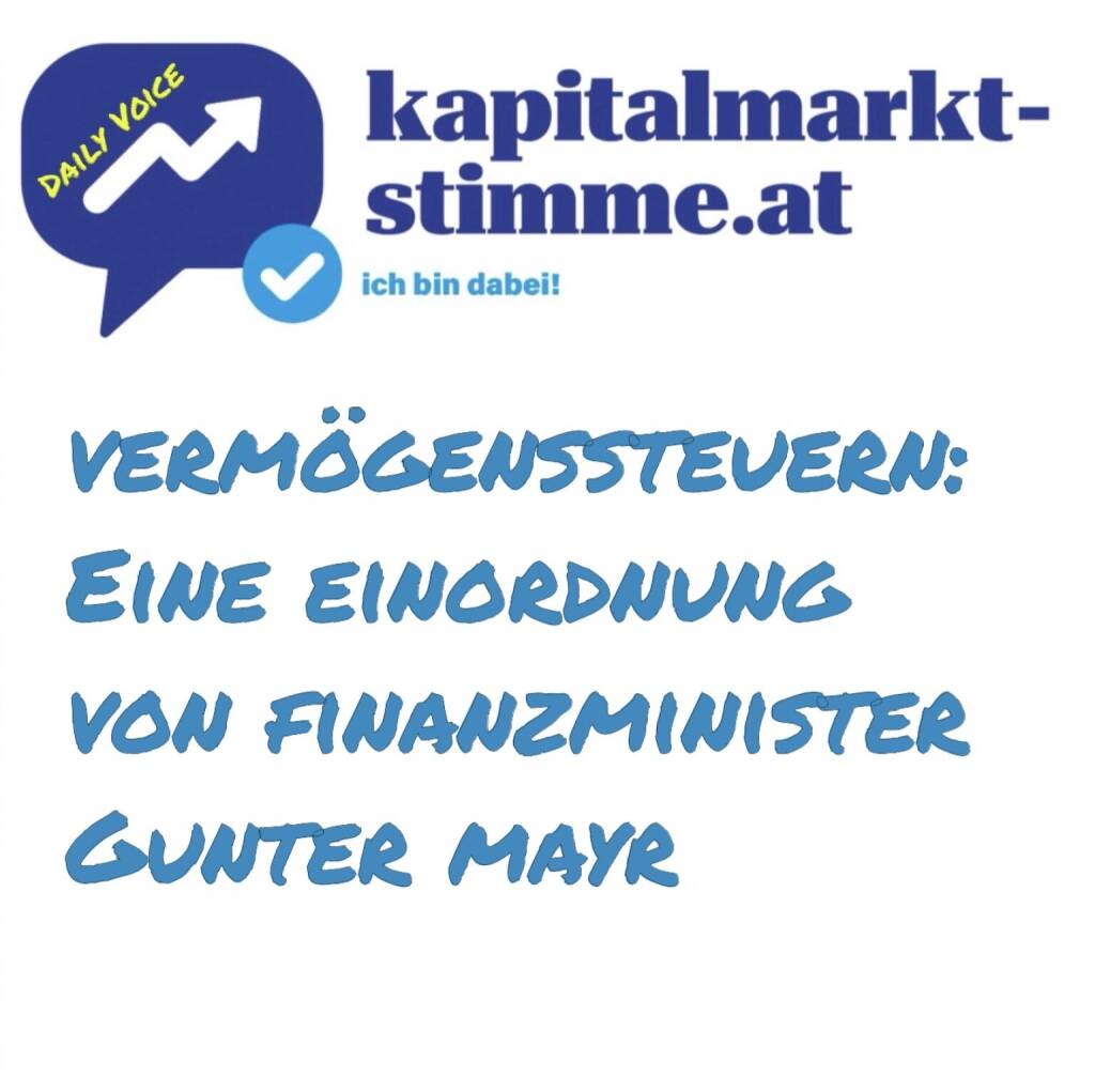 Episode 4/365 der kapitalmarkt-stimme.at daily voice auf audio-cd.at hören: https://audio-cd.at/page/podcast/6630/ .
Diesmal zitieren wir Finanzminister Gunter Mayr, der im Rahmen seines Finance Friday über Vermögenssteuern spricht. Er erklärt, was der Unterschied zwischen Ertragssteuern - sogenannten vermögensbezogenen Steuern - und Substanzsteuern ist, wie eine Vermögenssteuer sich auf Privatpersonen und heimische Unternehmen auswirken würde und beantwortet die Frage, warum er aus fachlicher Sicht gegen die Einführung neuer Steuern ist.  (05.01.2025) 