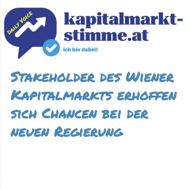 kapitalmarkt-stimme.at daily voice 83/365: Die Stakeholder des Österreichischen Kapitalmarkts erhoffen sich Chancen bei der neuen Regierung, auf meine Frage antworteten Georg Knill (IV) und Christoph Boschan (Wiener Börse). https://audio-cd.at/page/podcast/6996 (25.03.2025)