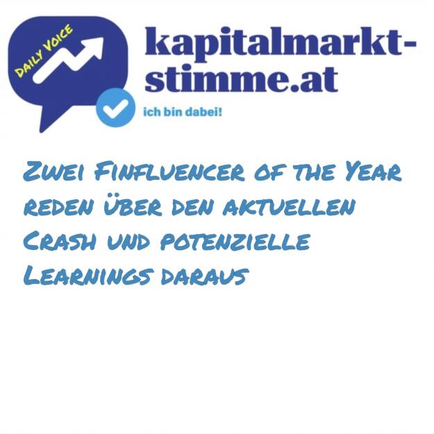 kapitalmarkt-stimme.at daily voice 97/365: Mein 10. Gast in der Börsepeople-Season 18 ist dann am 9. April Jürgen Schmitt, er ist Corporate Content Creator, Corporate Influencer, Finfluencer of the Year Kollege (beide wurden wir 2024 in Frankfurt ausgezeichnet) und für die Deutsche Bank auf einer permanenten Expedition in die Finanzindustrie. Wir reden über die aktuellen Kursvorfälle und was man daraus lernen kann. https://audio-cd.at/page/podcast/7073 (08.04.2025) 