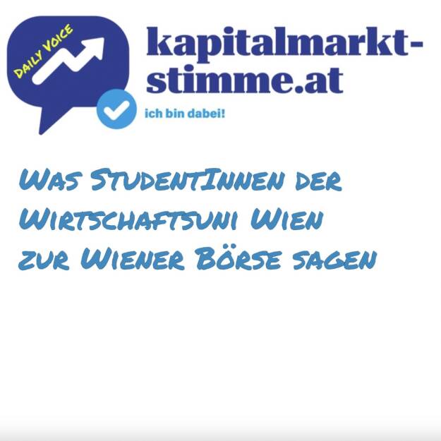 kapitalmarkt-stimme.at daily voice 113/365: Was StudentInnen der Wirtschaftsuni Wien zur Wiener Börse sagen. Das Sample meiner Interviews ist viel zu klein, um ein Fazit zu ziehen. Rauszuhören ist jedenfalls Interesse für die Märkte, aber weniger für die Heimatbörse. https://audio-cd.at/page/podcast/7163 (23.04.2025)