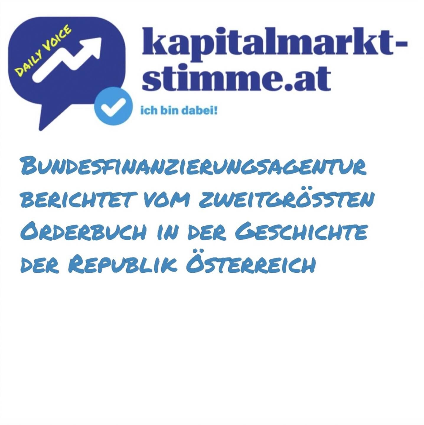 kapitalmarkt-stimme.at daily voice 114/365: Christian Schreckeis, Head of Issuance and Portfolio Management, Investor Relations & Federal Budget bei der OeBFA (Österreichische Bundesfinanzierungsagentur) hat es gespostet: Österreich hat gestern die bisher erste syndizierte Dreifach-Aufstockung eines Eurozone-Staates durchgeführt. Heisst: Drei bestehende Bundesanleihen mit Laufzeiten 2029, 2039 und 2053 wurden mit einem Volumen von 7,0 Mrd. Euro aufgestockt und waren dabei 10,5fach überzeichnet. Es gab ein schnelles Pricing und das zweitgrößte Orderbuch in der Geschichte der Republik Österreich. Hören: https://audio-cd.at/page/podcast/7170
https://www.oebfa.at
