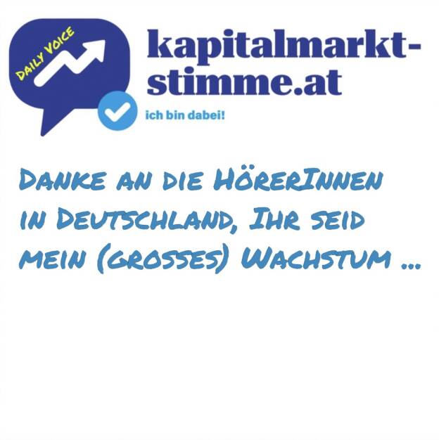 kapitalmarkt-stimme.at daily voice 115/365: Der Podcast wächst stark und vor allem in Deutschland. Ein Beleg, dass das Interesse an östererreichischen Aktien in Deutschland steigt. Danke auch an Lisa Osada, Edda Vogt und Jürgen Schmitt, quasi meine Finfluencer of the Year Kollegen, das hat sicher geholfen. https://audio-cd.at/page/podcast/7178 (26.04.2025)