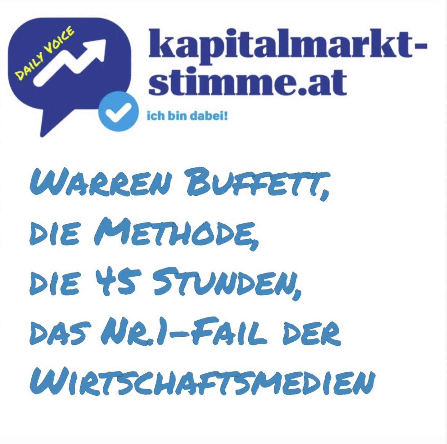 kapitalmarkt-stimme.at daily voice 125/365: Warren Buffett leitet mit 94 Jahren den Rückzug von der Spitze seiner Holding Berkshire Hathaway ein. Ich spreche über Apple, Coca Cola, die Methode auf der Wiener Börse Homepage, meinen Audible-Rekord und viel zu viele Leute, die am Buffet waren. Hören: https://audio-cd.at/page/podcast/7230
- Audible 45h: https://www.audible.de/library/titles?searchTerm=Warren+Buffett++Das+Leben+ist+wie+ein+Schneeball
- Die Warren Buffett Methode: https://www.wienerborse.at/wissen/analyse-strategie/handelsstrategien/fundamentale-handelsstrategien/warren-buffett-methode/