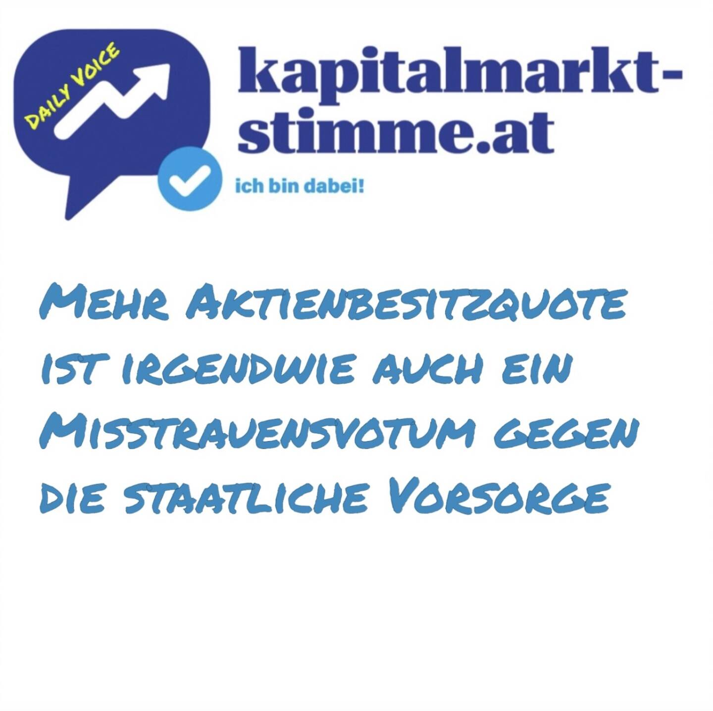 kapitalmarkt-stimme.at daily voice 127/365: Die Wiener Börse hatte diese Woche ihre Jahrespressekonferenz. Dankenswerterweise wurde mir da die Tonspur zur Verfügung gestellt und es werden daraus ein paar daily voices entstehen. Den Start macht CEO Christoph Boschan mit einem markanten Aspekt: Steigende Aktienbesitzquoten seien irgendwie auch ein Misstrauensvotum gegen die staatliche Vorsorge. https://audio-cd.at/page/podcast/7245
