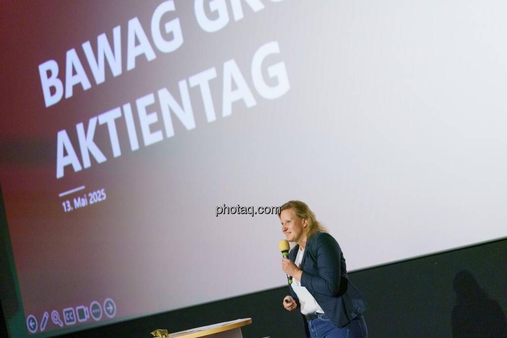 1. Aktientag von Börse Social und Börse Express im Cineplexx Kino, Präsentation BAWAG, Jutta Wimmer (IR) (14.05.2025) 