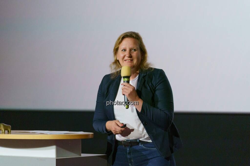 1. Aktientag von Börse Social und Börse Express im Cineplexx Kino, Präsentation BAWAG, Jutta Wimmer (IR) (14.05.2025) 