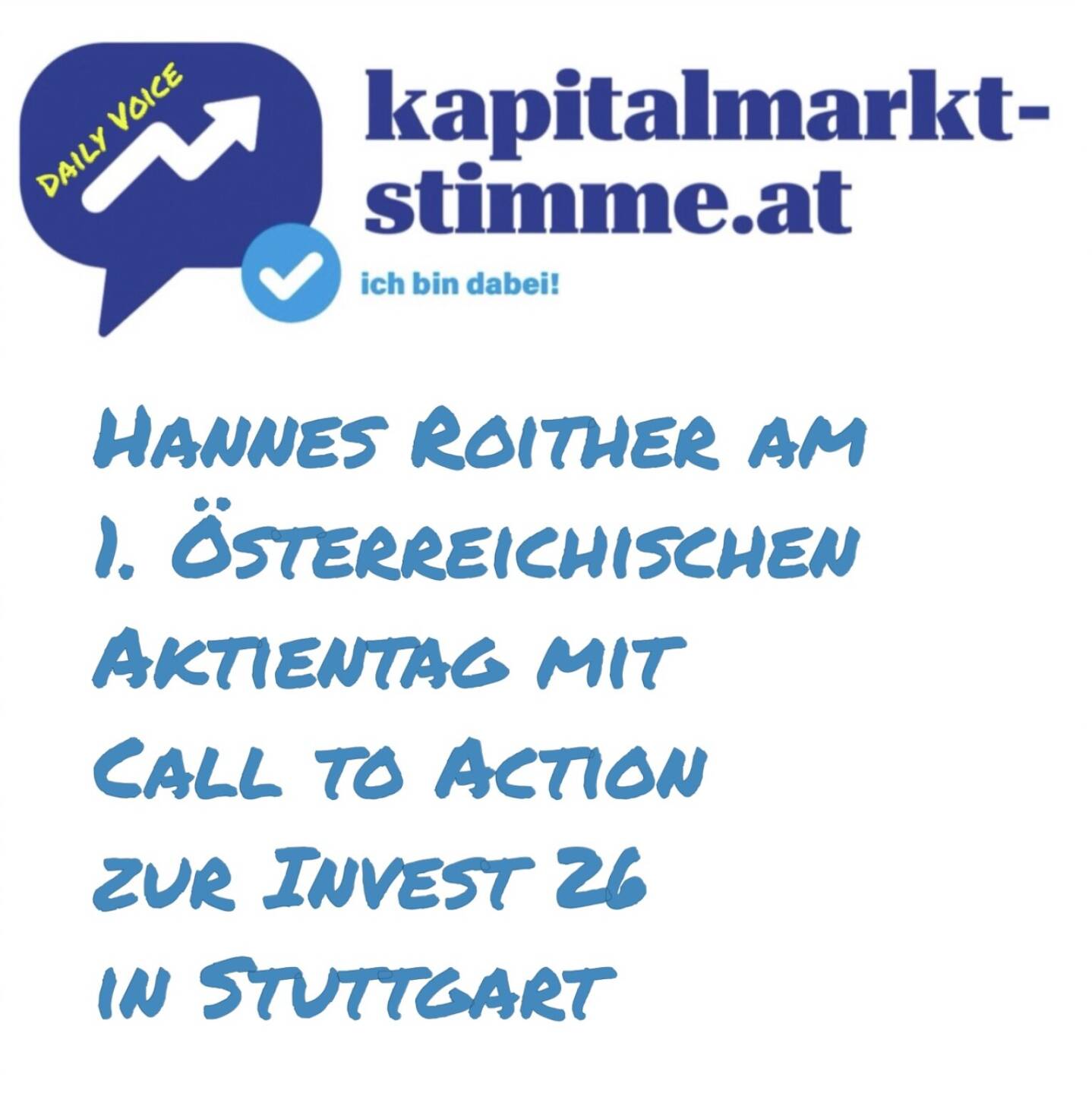kapitalmarkt-stimme.at daily voice 134/365: Hannes Roither ist seit Start der Stuttgarter Invest mit Palfinger vor Ort. Heuer waren mit VIG, Porr und Frequentis drei weitere österreichische Unternehmen dabei. Und next year? Hört, was Hannes sagt.
Anm.: Vor Jahren hatten wir gemeinsam mit der Deutschen Handelskammer in Österreich und Palfinger mal schon solche Pläne. Damals hatten wir die Mobilisierung nicht geschafft. Vielleicht gelingt es jetzt.
https://audio-cd.at/page/podcast/7278
