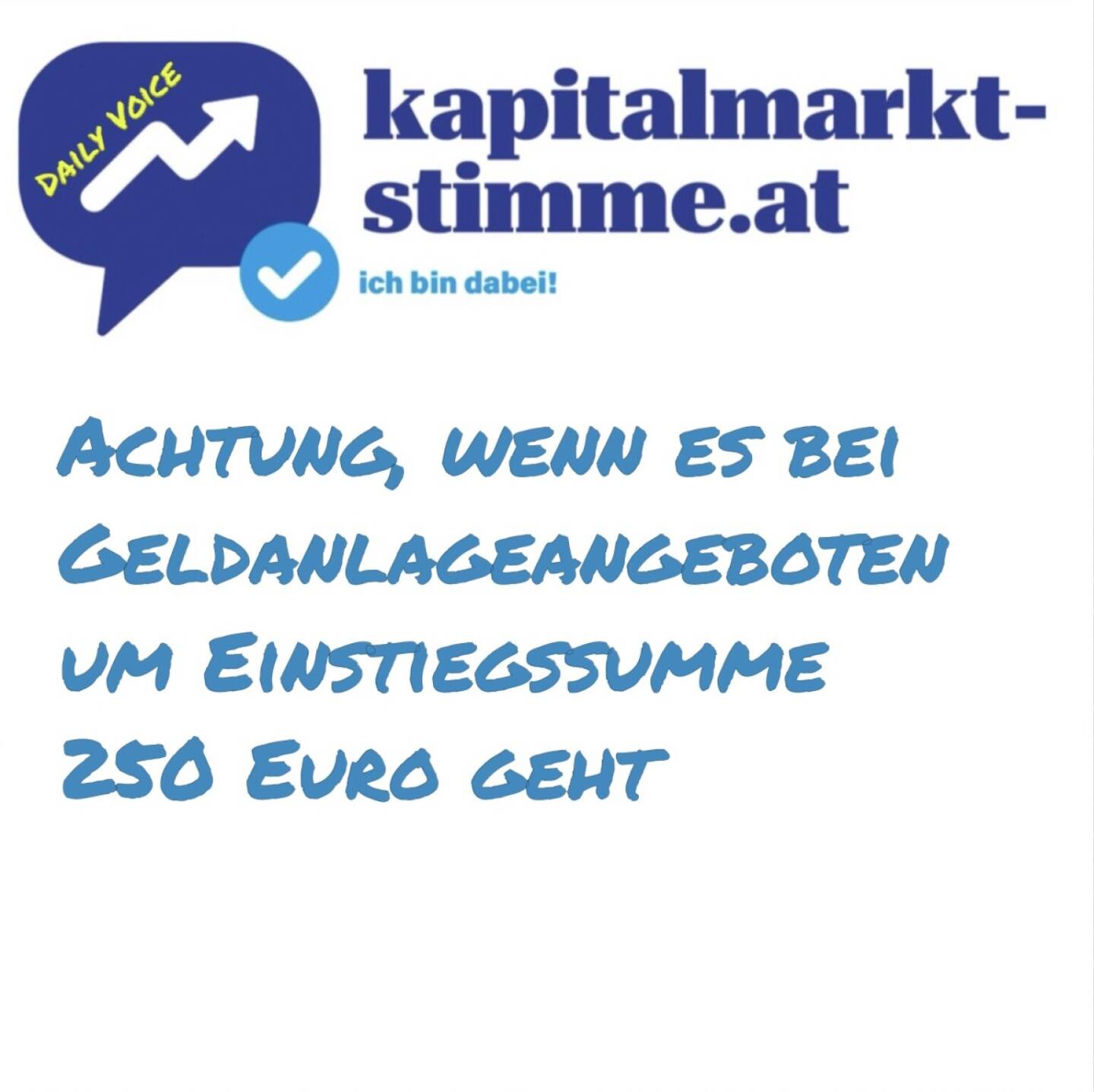 kapitalmarkt-stimme.at daily voice 136/365: Achtung, Betrug. Wenn es bei scheinbar verlockenden Geldanlageangeboten um die Summe von 250 Euro geht, ist besondere Vorsicht geboten, sagt FMA-Verbraucherschutz-Chefin Fiona Springer. Und Heilpraktiker-Ideen kann ich mir abschminken. Hören: https://audio-cd.at/page/podcast/7291
- Fiona Springer im Börsepeople-Podcast: https://audio-cd.at/page/podcast/7274
