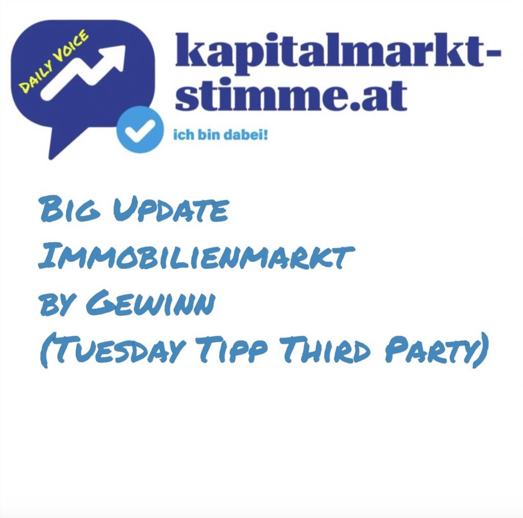 kapitalmarkt-stimme.at daily voice 147/365: Mein erster Tuesday Tipp Third Party, ab jetzt jeden Dienstag ...

In den vergangenen Monaten hat sich in der Immobilienbranche einiges getan – sowohl was die Immobilienpreise anbelangt, als auch in der Finanzierung und nicht zuletzt auch von Seiten der Politik, die wieder einmal kräftig in den Markt eingreift. Der Gewinn hat dazu einen Webinar-Reihe „Immo-Wissen, mit CR Robert Wiedersich, Pericon-Geschäftsführer Stefan Koller und Rechtsanwalt Benny Stockert von FSM Rechtsanwälte. Hören unter https://www.gewinn.com/podcast (Folge #106 | Update Immobilienmarkt 2025) Stefan Koller Börsepeople: https://audio-cd.at/page/podcast/3687 . Hören: https://audio-cd.at/page/podcast/7342
 (27.05.2025) 
