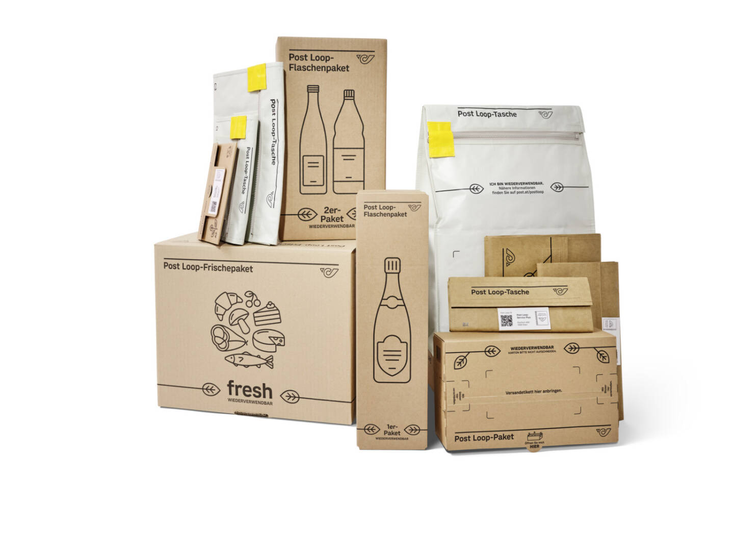 Das Post Loop-Sortiment ist mit neuen wiederverwendbaren Verpackungen weiter angewachsen, Credit: Österreichische Post