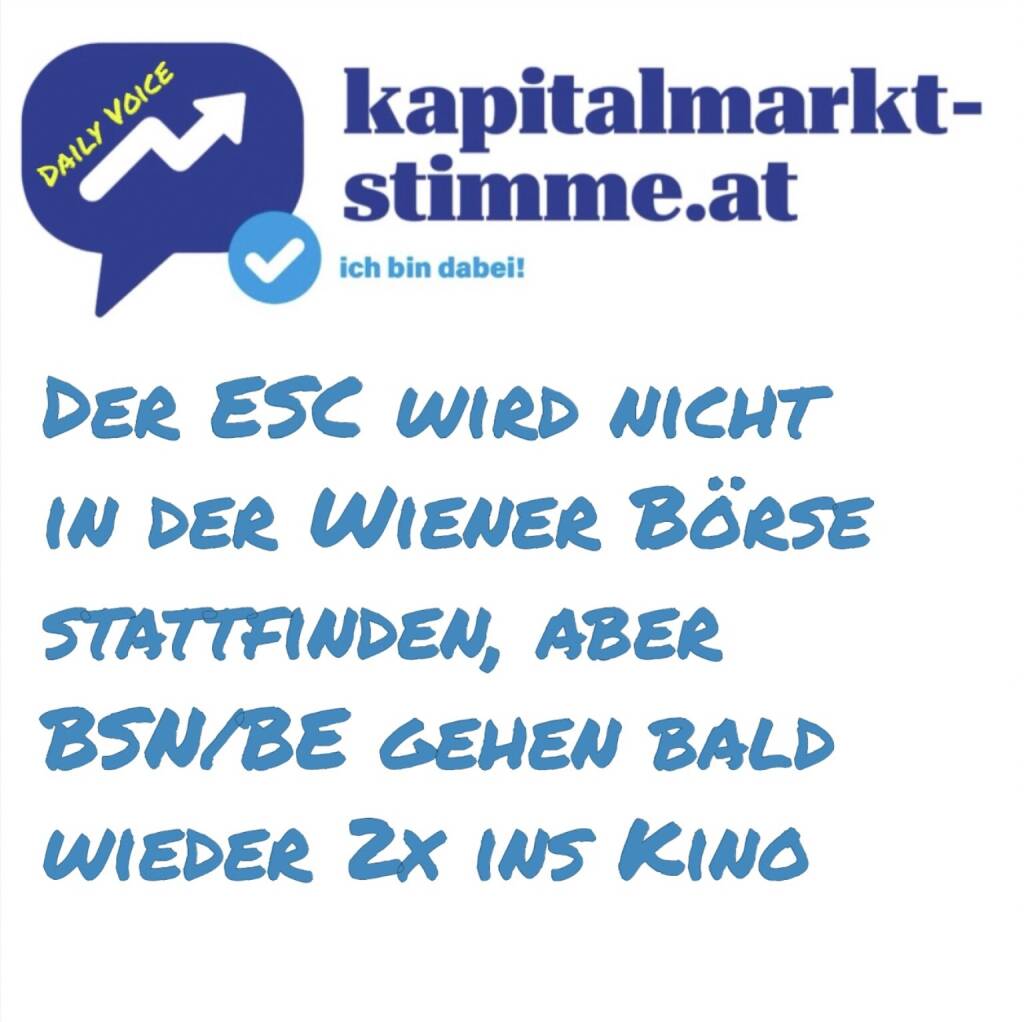 kapitalmarkt-stimme.at daily voice 157/365:  Die Wiener Börse hat auf ihrem tollen YouTube-Kanal dargestellt, warum der ESC 2026 nicht in der Wiener Börse stattfinden wird (Audio hier, mit Bildern verlinkt). Dafür Spoiler: Noch 2025 werden Börse Social Network und Börse Express 2x in ein Kino laden, die Formate sind in diesem Podcast angespoilert. Double Feature, aber an unterschiedlichen Tagen. Hören: https://audio-cd.at/page/podcast/7407
Bilder Kinoevent: https://photaq.com/page/index/4172
Wiener Börse vs. #ESC: https://www.youtube.com/watch?v=M_sD71_Vnlo (06.06.2025)