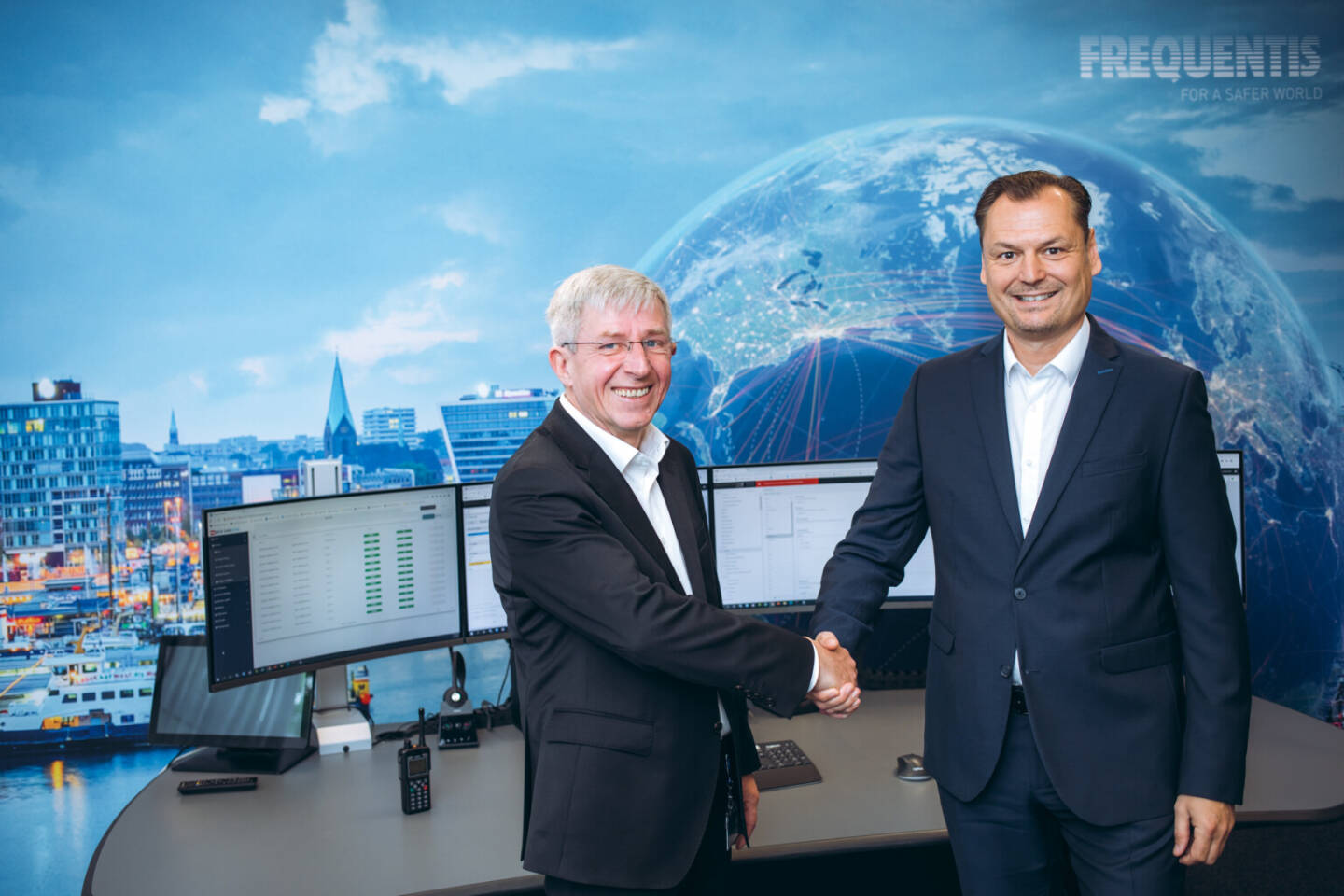 Mit 1. Juli 2025 wird Thomas Pilsl die Rolle des Vice President Public Safety von Robert Nitsch übernehmen und für das weltweite Public-Safety-Geschäft der Frequentis-Gruppe verantwortlich sein. Foto: Robert Nitsch & Thomas Pilsl beide Frequentis AG, (c) Mila Zytka
