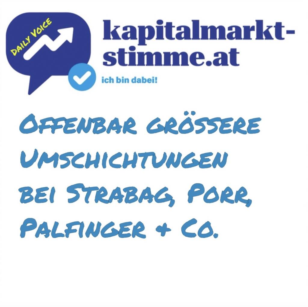 kapitalmarkt-stimme.at daily voice 172/365: Am gestrigen Triple Witching Day gab es offenbar grössere Umschichtungen bei Strabag, Porr, Palfinger & Co. . Die Volumina deuten darauf hin. Hören: https://audio-cd.at/page/podcast/7478 (22.06.2025) 