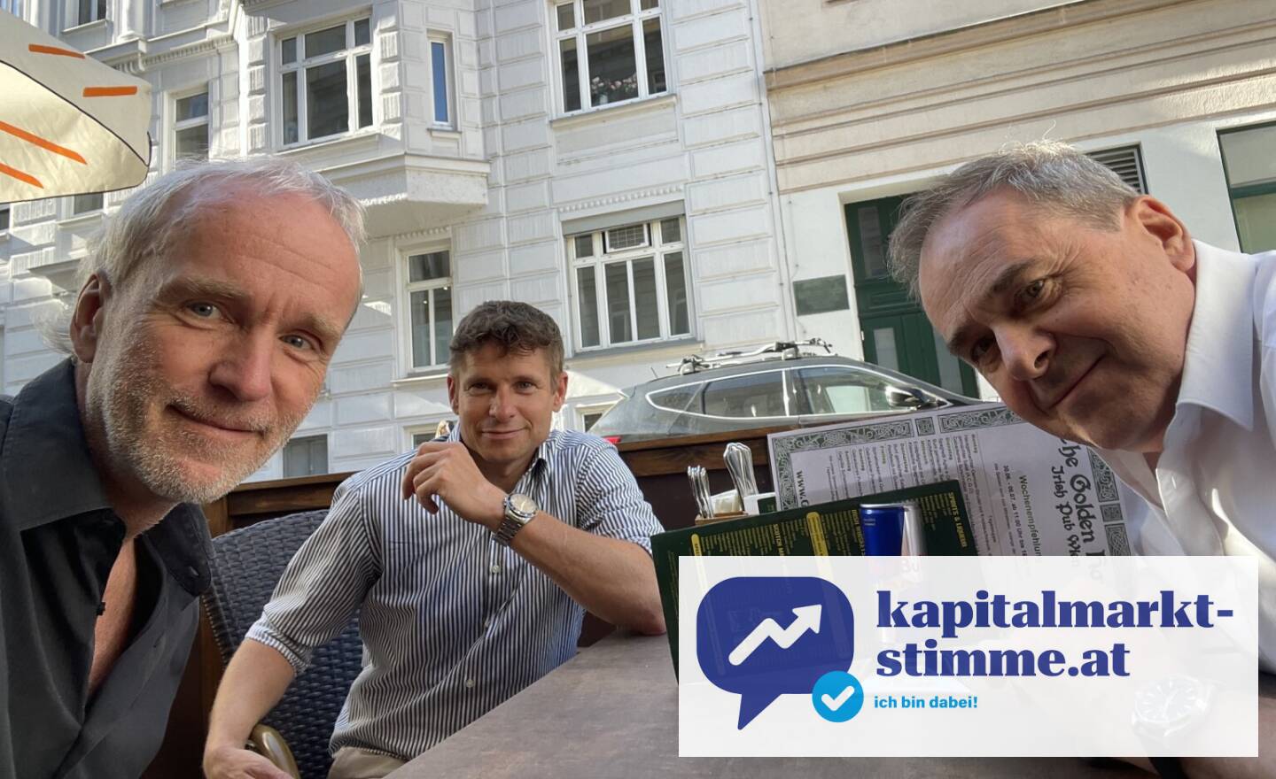 Mit Gunter Deuber und Wolfgang Matejka nach dem Halbjahrespodcast für die Wiener Börse Party