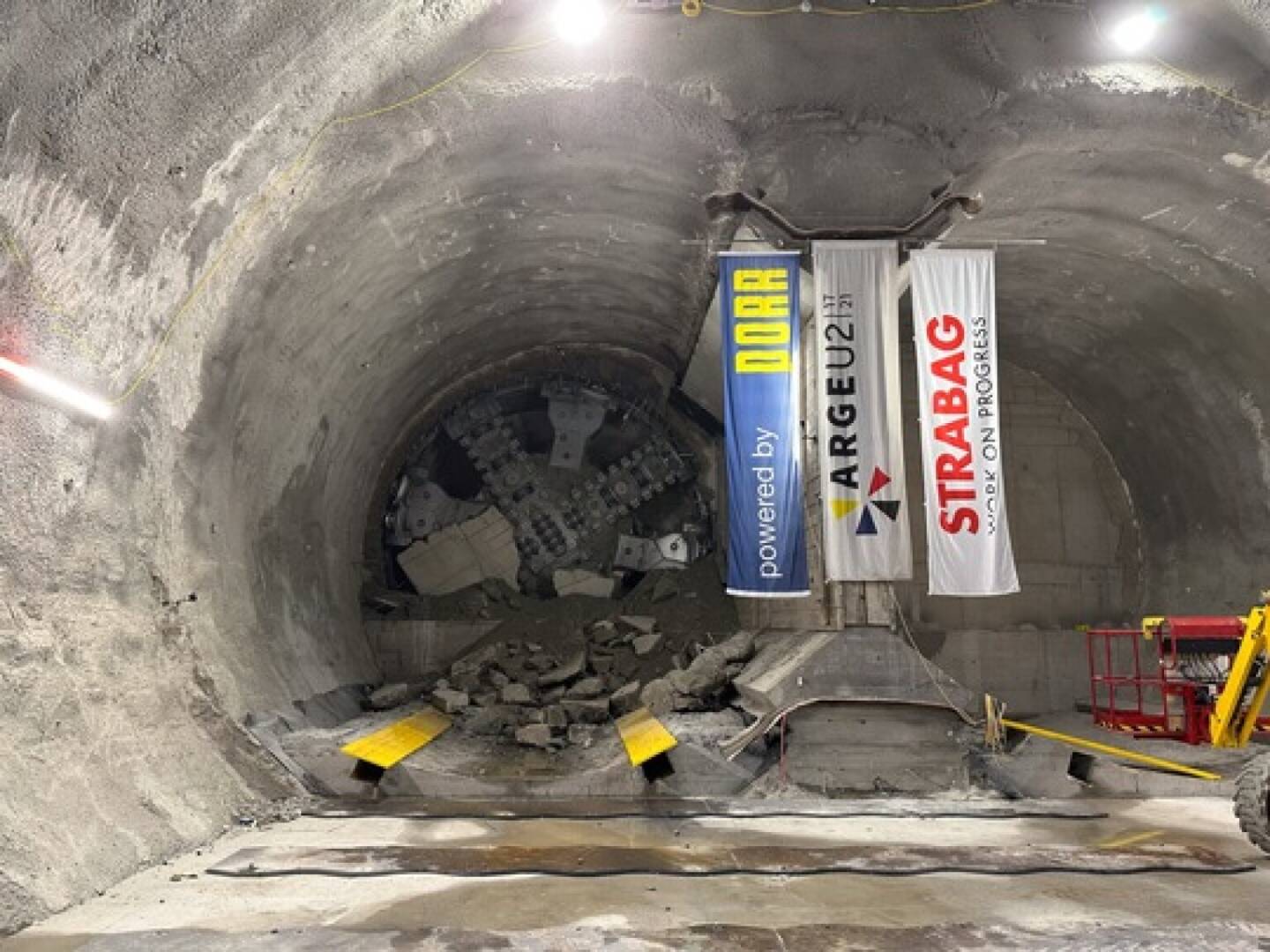 U-Bahn-Ausbau: Durchbruch der TVM am Augustinplatz. Bildnachweis: © ARGE U2 17-21/Carmen Ferner
