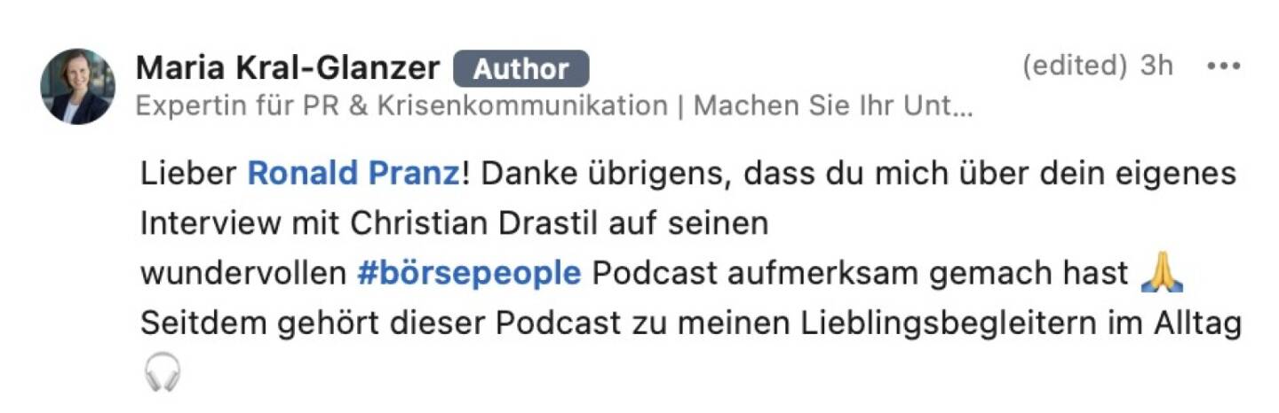 bezogen auf https://audio-cd.at/page/podcast/5011 Ronald Pranz