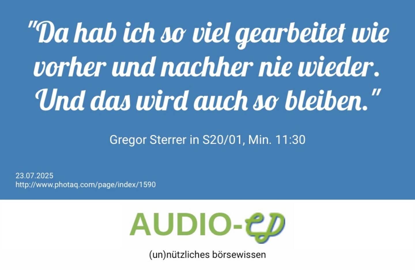 Gregor Sterrer in S20/01, Min. 11:30 https://audio-cd.at/page/podcast/7629/
