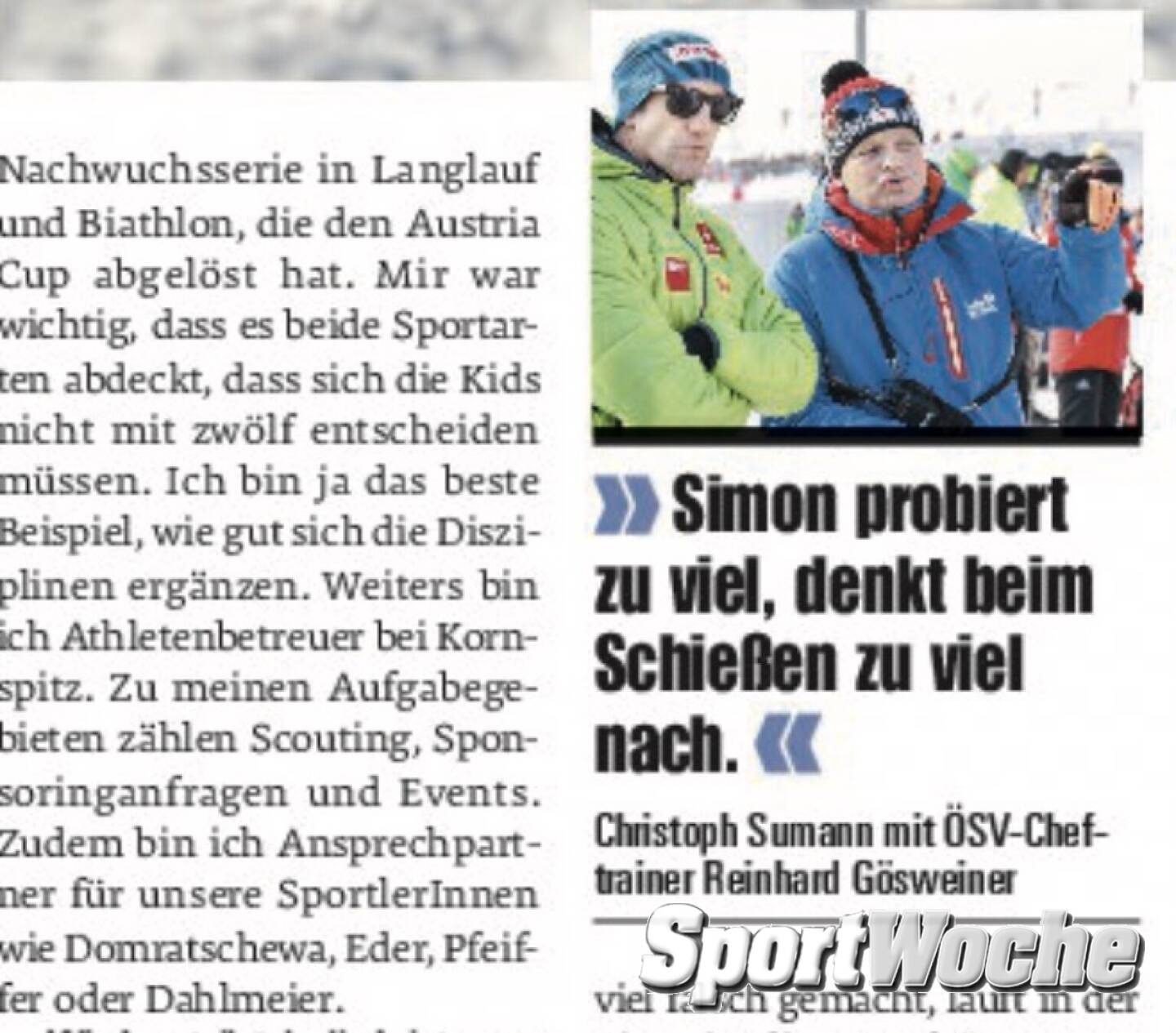 Laura Dahlmeier betreut von Christoph Susann