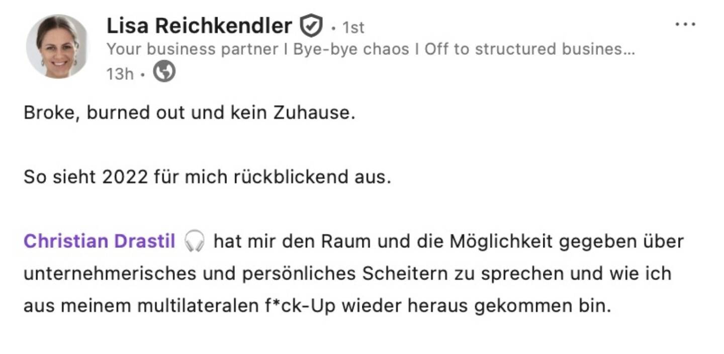 Bezogen auf Lisa Reichkendler https://audio-cd.at/page/podcast/7726/