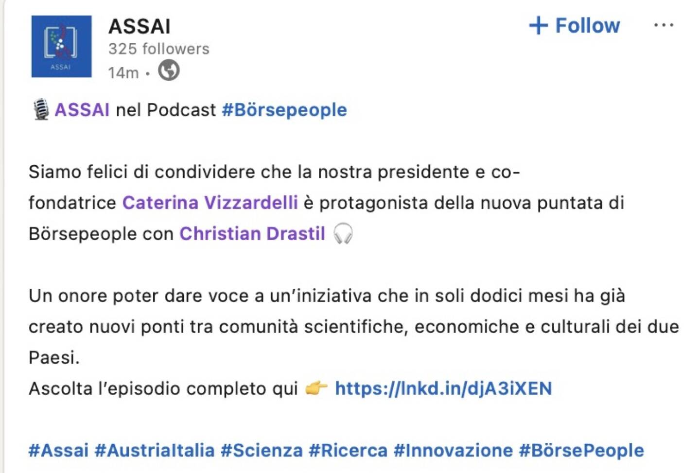 Bezogen auf https://audio-cd.at/page/podcast/7746 Caterina Vizzardelli
