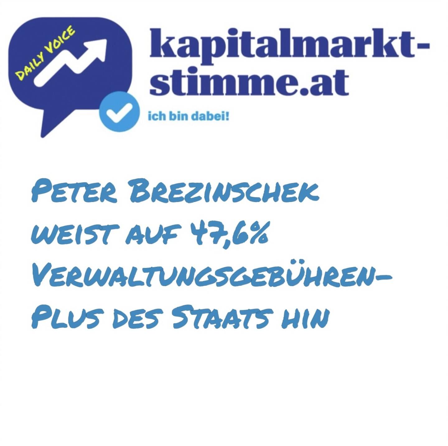 Episode 234/365 der kapitalmarkt-stimme.at daily voice auf audio-cd.at. Peter Brezinschek weist auf ein Detail hin:  Mit +47,6% p.a. schossen die Verwaltungsgebühren des Staats den Inflationsvogel ab. Die Handschrift der Regierung bezüglich Einnahmensteigerung liest sich seltsamerweise auch in der Inflationsrate ab, sollte der Finanzminister wissen. Da auch in den vergangenen 15 Jahren die hashtag#administrierten Preise der öffentlichen Hand deutlich stärker als in den übrigen (privaten) Sektoren anzogen, wäre dies ein klarer Hinweis: Der hohe Staatsanteil am Wirtschaftskreislauf hat seinen teuren Preis. 
Hören: https://audio-cd.at/page/podcast/7751
https://www.linkedin.com/in/peter-brezinschek-b60202b5/
