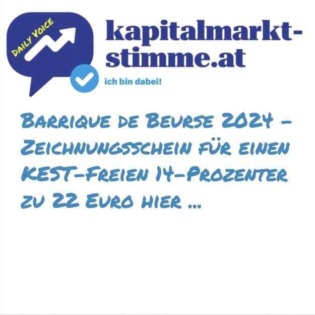 Episode 242/365 der kapitalmarkt-stimme.at daily voice auf audio-cd.at. Der Barrique de Beurse 2024 ist da, der Zeichnungsschein für einen 14-Prozenter zu 22 Euro hier verlinkt. Die Emission war eine Co-Produktion von Hans Wanovits und dem Weingut Pfneisl, gesegnet ist der Tropfen von Dompfarrer Toni Faber. 
https://audio-cd.at/page/podcast/7784
Fotos: https://flic.kr/s/aHBqjCsjL8
Zeichnungsschein für Bestellungen hier: https://www.photaq.com/page/pic/98018
Unser Ziel: Kapitalmarkt is coming home. Täglich zwischen 19 und 20 Uhr.
kapitalmarkt-stimme.at daily voice Playlist auf spotify: http://www.kapitalmarkt-stimme.at/spotify
http://www.kapitalmarkt-stimme.at
Musik: Steve Kalen: https://open.spotify.com/artist/6uemLvflstP1ZerGCdJ7YU
Playlist 30x30 (min.) Finanzwissen pur: http://www.audio-cd.at/30x30
Bewertungen bei Apple (oder auch Spotify) machen mir Freude: http://www.audio-cd.at/apple http://www.audio-cd.at/spotify
 (30.08.2025)