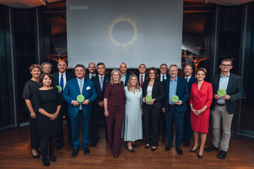 Mit den CEO & CFO Awards holt das Beratungsunternehmen Deloitte gemeinsam mit dem Börse Express und dem CFO Club Austria bereits zum 18. Mal die besten Führungskräfte des Landes vor den Vorhang. Im Rahmen einer feierlichen Veranstaltung wurden nun die diesjährigen Auszeichnungen übergeben. Credits: Deloitte/Niklas Schnaubelt, © Aussendung (16.09.2025) 