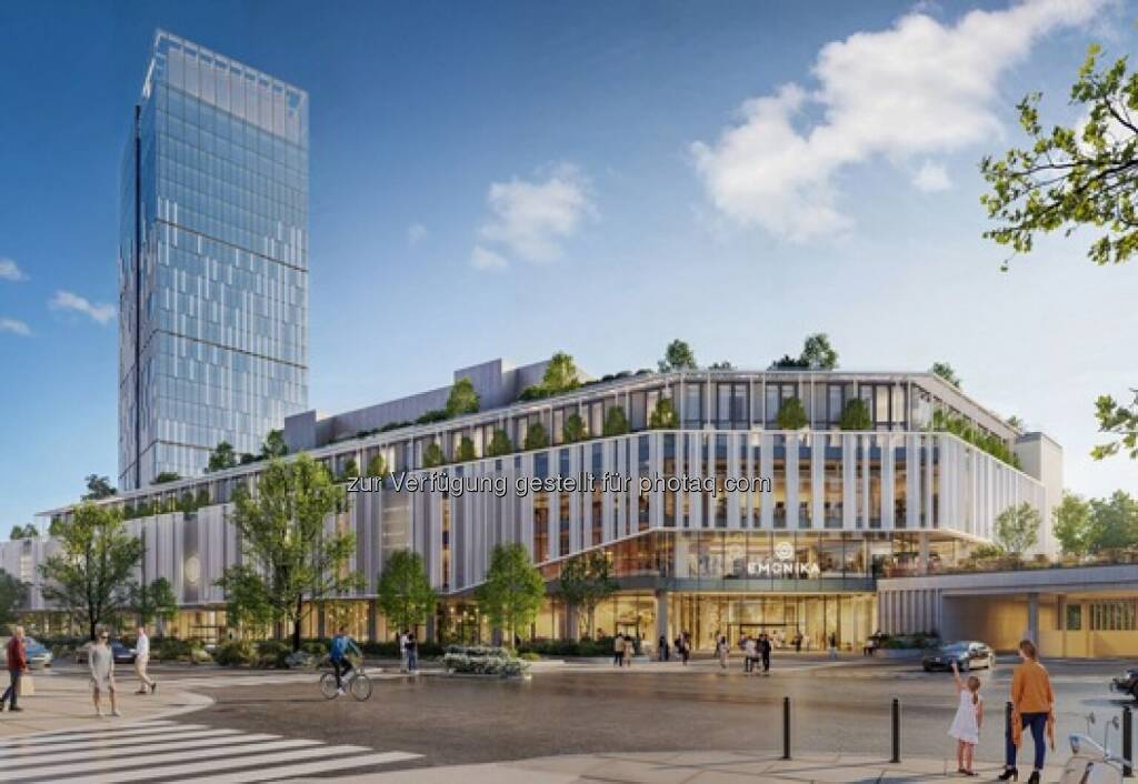 Strabag baut: Der südliche Teil von Emonika umfasst einen 100 Meter hohen Büroturm, ein Einkaufszentrum, ein Hotel und eine vierstöckige Tiefgarage, Fotoquelle: Strabag, Copyright: © Mendota Invest (06.10.2025)