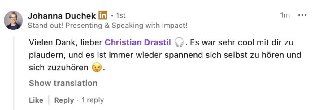 bezogen auf https://audio-cd.at/page/podcast/8316 Johanna Duchek (21.01.2026) 